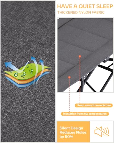 Sportneer 31“ Camping Bed Camp Bed with Cushion, Extra Wide Camp Beds for Adults 450 LBS Outdoor Office Indoor Fishing with Carry Bag Supports - Image 7
