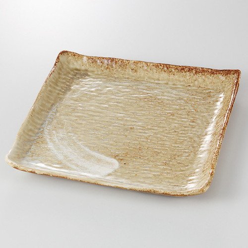 Amazon.com: せともの本舗 Yellow Gray Glaze Square Platter, 9.3 x