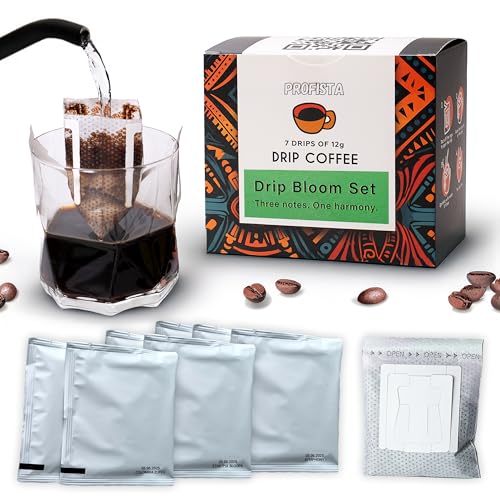 PROFISTA Probierbox mit 7 Drip Coffee Kaffeepulver - 100 % Arabica Bohnen - Geschenke Box mit 3 Sorten, Kaffee Geschenkset für Männer - Drip Coffee Bag mit Kaffee, Kaffeegeschenke für Kaffeeliebhaber