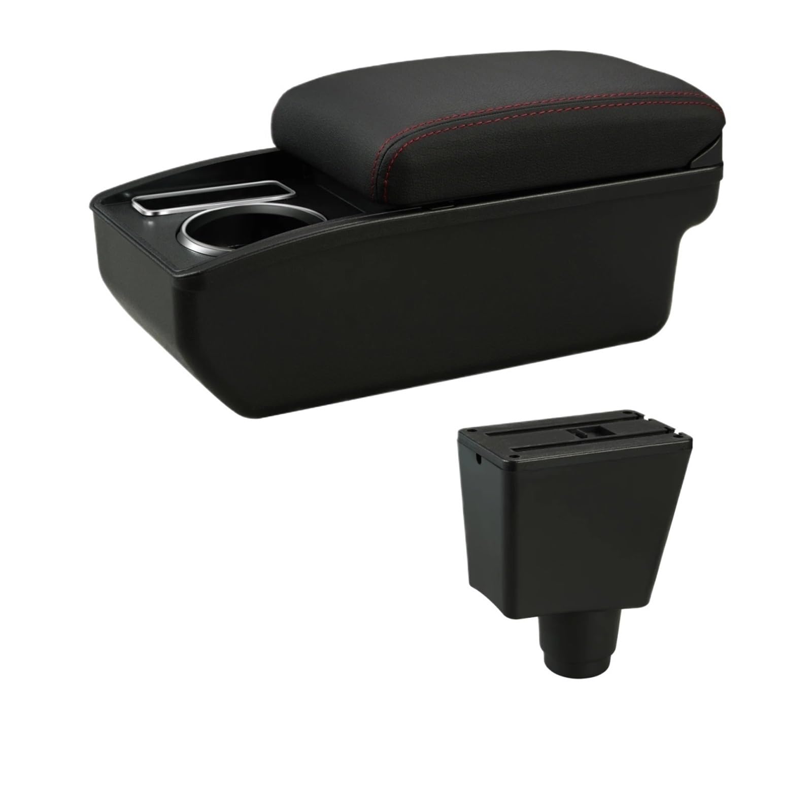 Umdjju A1 Red Line No Usb For Logan For Sandero 2 2003-2007 Car Armrest Box Storage Interior Retrofit Accessories Car Centre Console Armrest Box(A1 Red Line No Usb)