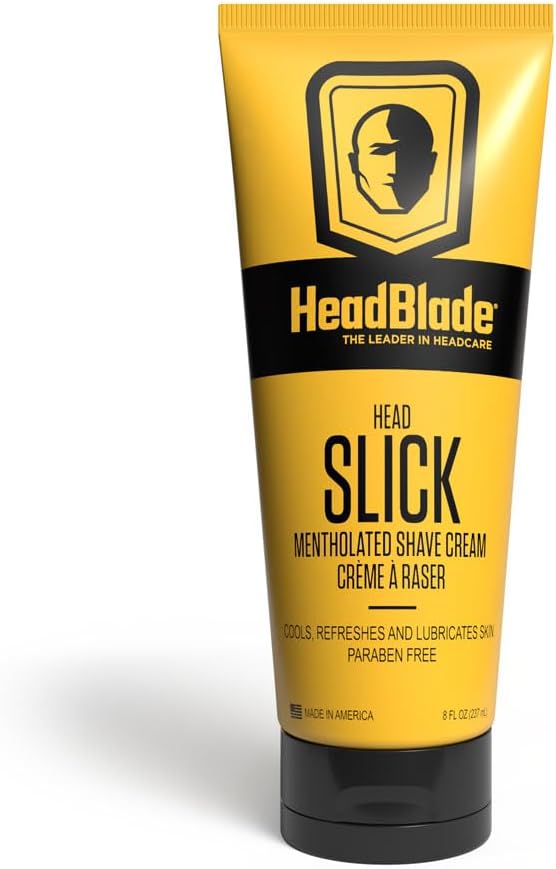 HeadSlick Shave Cream 8 oz for Smooth Headshaving for Bald Men, Helps with Irritation, Redness, & Razor Burn