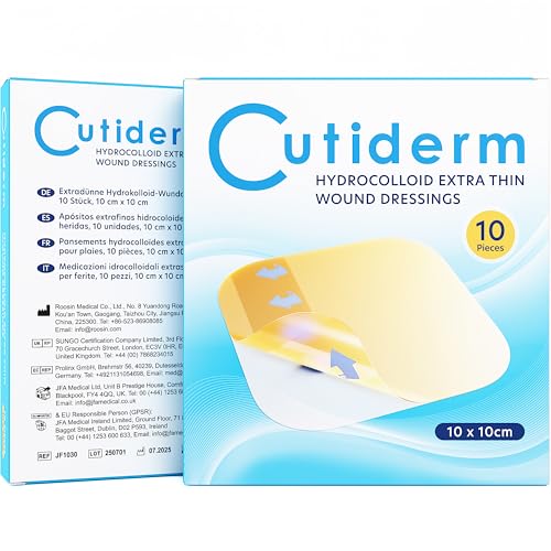 Hydrokolloid Extra Dünn Wundauflagen, steril, 10 Stück (10cm x 10cm)