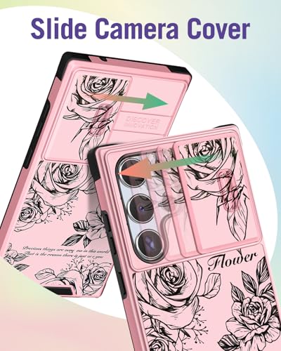 Buleens for Samsung Galaxy S22 Ultra Case 6.8 Inch - with Ring Stand & Camera Cover Aesthetic Cute Designed Women Girls Girly Roses Flowers for Samsung S22 Ultra Case Compatible with Magsafe - image 3