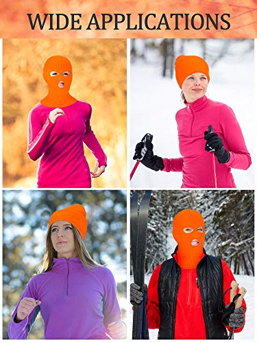 Image of SATINIOR 3 Holes Ski Mask Full Face Cover Outdoor Balaclava Winter Knitted Neck Gaiter for Halloween Sports Cycling