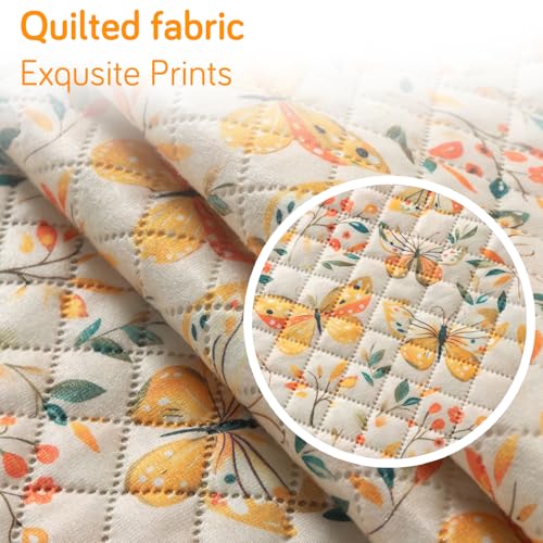 Image of HOKIPO Sunlit Butterfly Quilted Sofa Backrest Cover Mat| 'Tassel Twigs' Series (IN-988-T3)