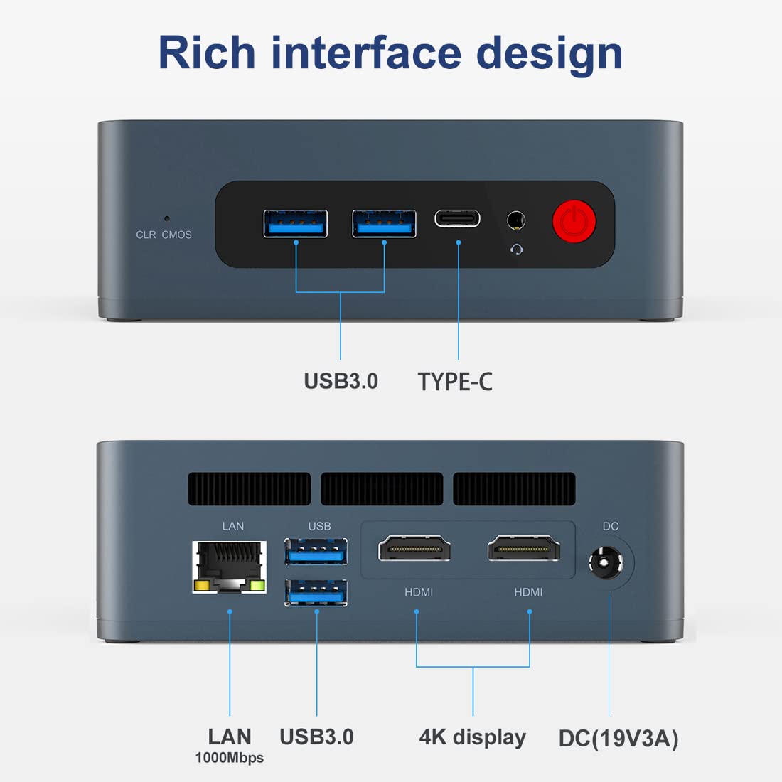 Beelink SEi10 Windows 11 Mini PC, 10th Gen Intel i5-1035G4 Mini Home Office Computers, 16GB DDR4 and 500GB NVMe SSD, Dual HDMI and USB-C 4K@60Hz Display, WiFi 6, BT 5.0, Quiet Fan and Fast Cooling