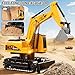 XINNOVEL Remote Control Excavator Toys for Boys Age 6-12, 11CH 2.4Ghz RC Sand Digger with Metal Shovel Lights/Sounds, Construction Truck Toys for Boys 3 4 5 6 7 8 9 10 11 12 Year Old Kids