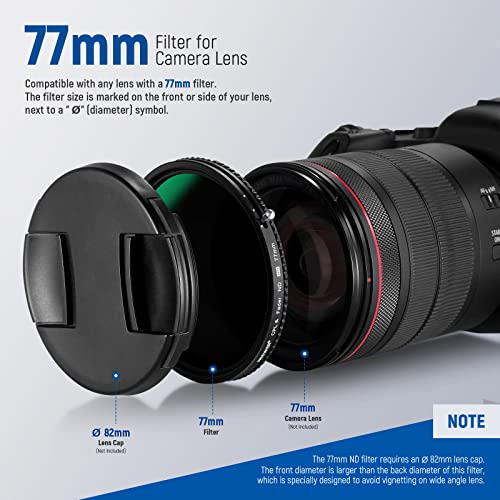 Neewer 2 in 1 77mm Variable ND Filter & CPL Filter - ND2-ND32, Circular Polarizer, Nano Coated, HD Optical Glass, Aluminum Alloy Frame, Water Repellent, Scratch Resistant - Image 8