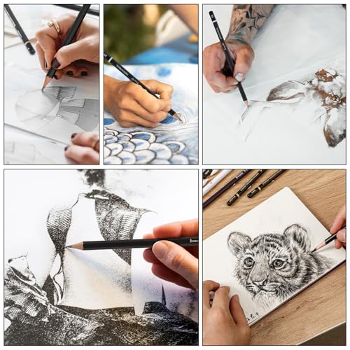 Brusarth Lápis de carvão para desenho, conjunto de 26, lápis de desenho profissional, materiais de a