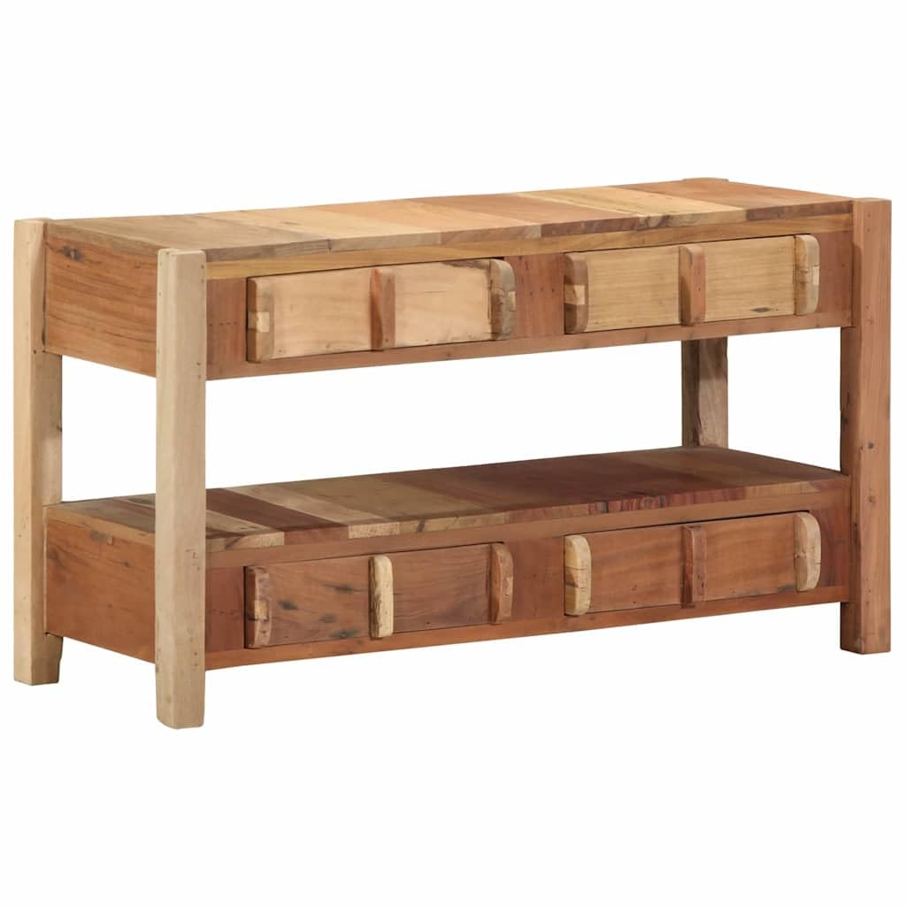 TV-Schränk Braun aus massivem upgecyceltem Holz, 83 x 33 x 46 cm, mit 4 Schubladen, TV Board Fernsehschrank Rack für Wohnzimmer Heimkino, Stauraum