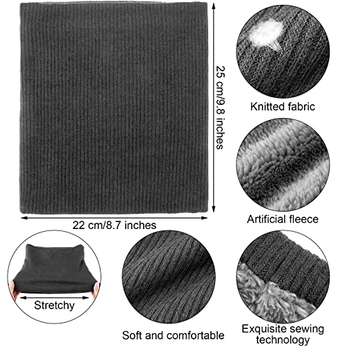 Syhood 4 Pieces Winter Neck Warmer Fleece Tube Scarf Thicken Knitted Windproof Bandana for Men and Women2