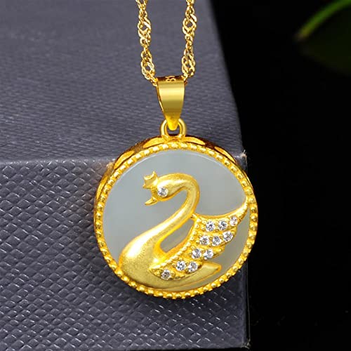 SMDSAZ Colgante de Jade S925 STRINLING Silla ANLADA Blanco Jade Pendiente Moda DE Lujo DE Lujo DE Moda