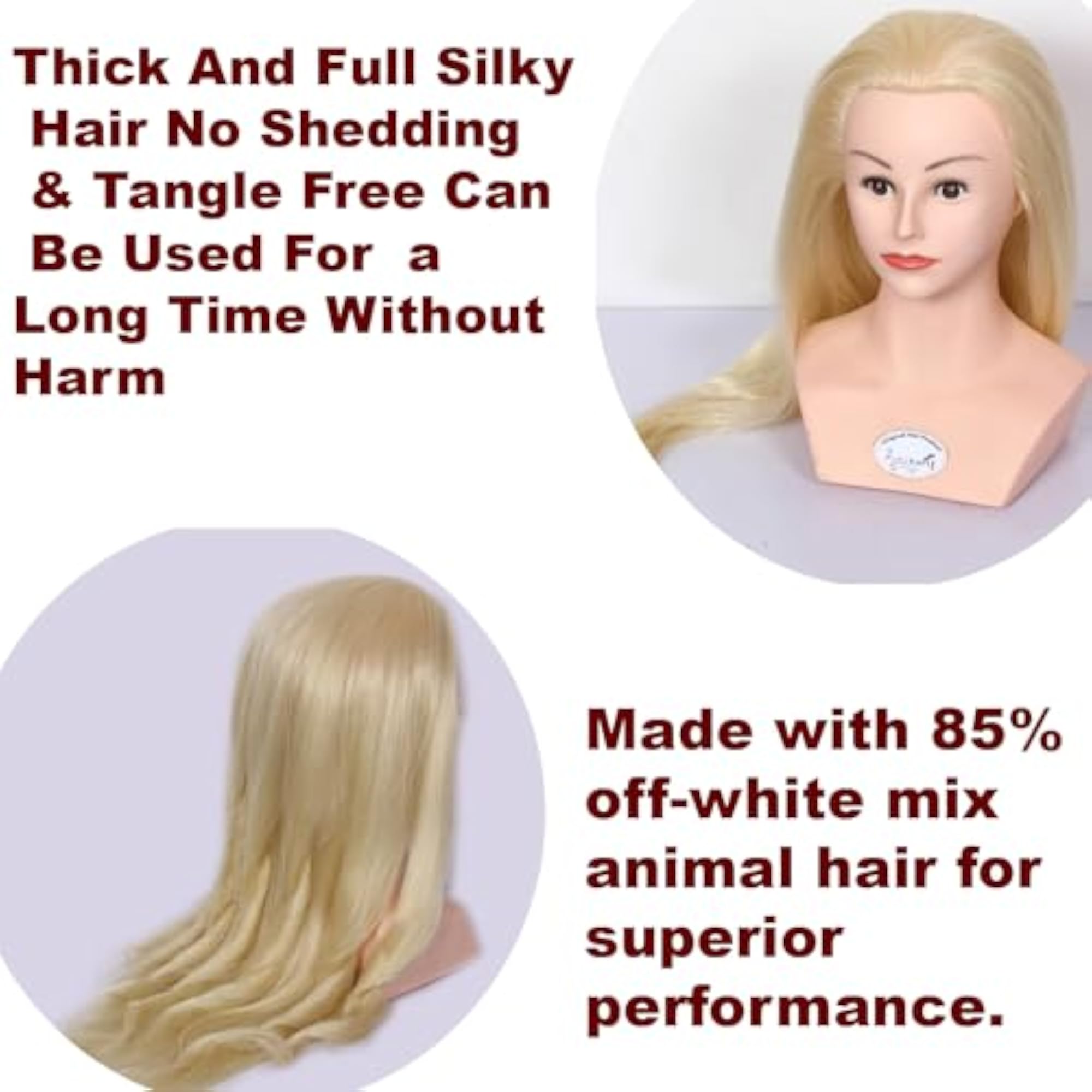 32 Inch Long Hair Off-White Color Animal Mix Hair