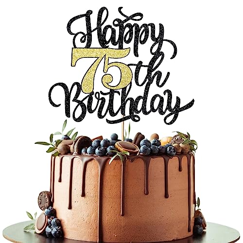 Leetaivie Happy 75th Birthday Cake Topper 75th Birthday Cake Decorations