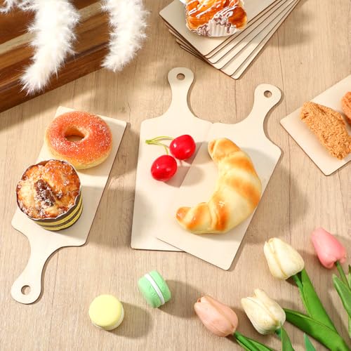 36 Piezas Tabla de Cortar Mini de Madera con Mango miniatura 7