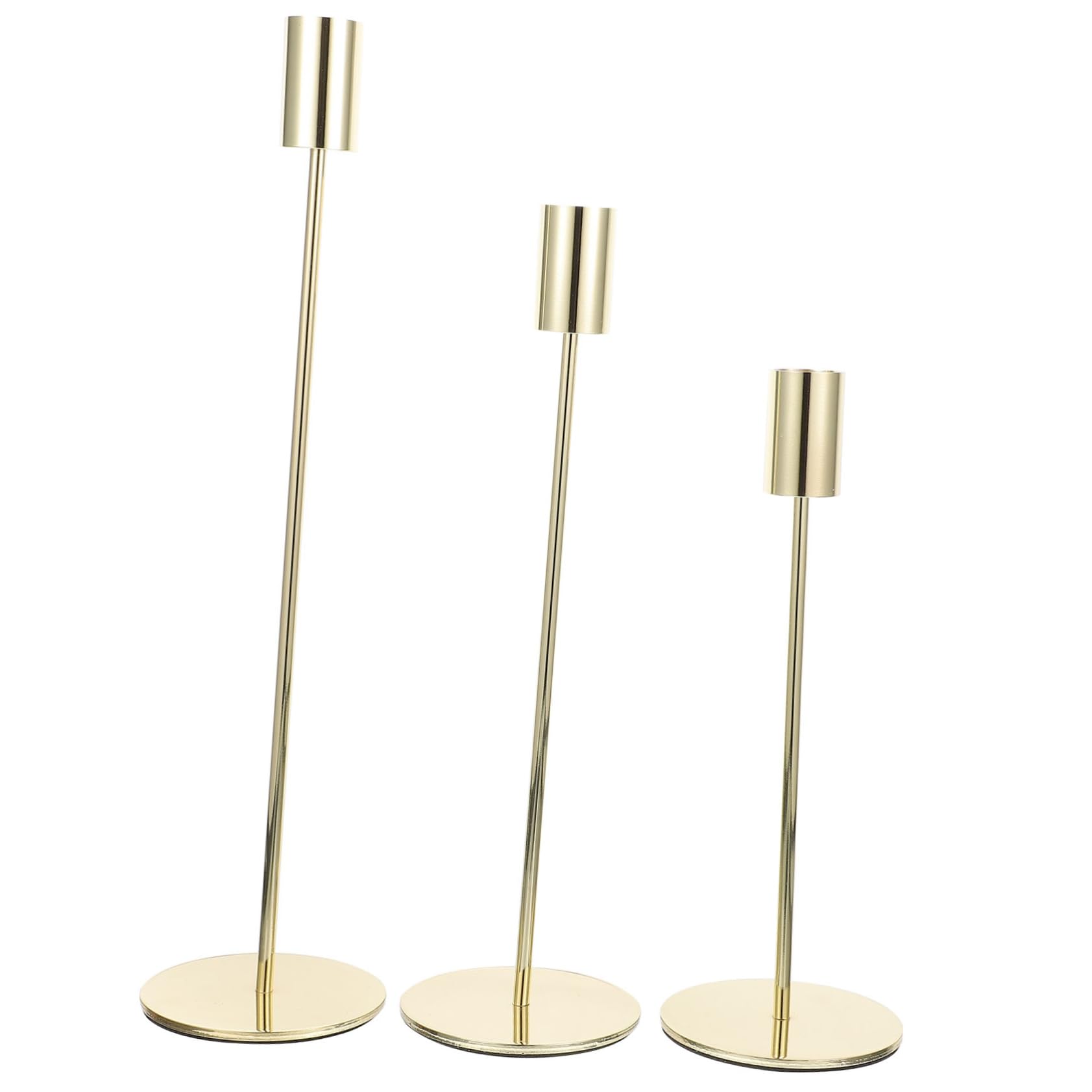 3stücke Kerzenständer Aus Metall Für Tischdekoration Wohnaccessoires Hochzeitstischdekor Einfaches Design Robust Und Zuverlässig