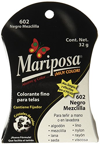 La mejor comparación de Donde Comprar Tinte para Ropa disponible en línea. 43 Colorante Mariposa Cristales 32 grs 602 Negro Mezclilla