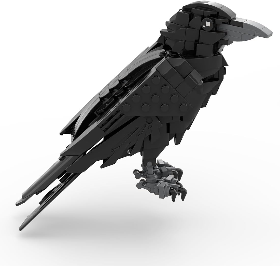 MOC-217187 Raven Bird Building Blocks Set, Mechanical Creative Animal Collection DIY Bricks Model for Adults to Build - Designed by SKABRAM, Home Office Decor & Creative Gifts (357 Pieces)