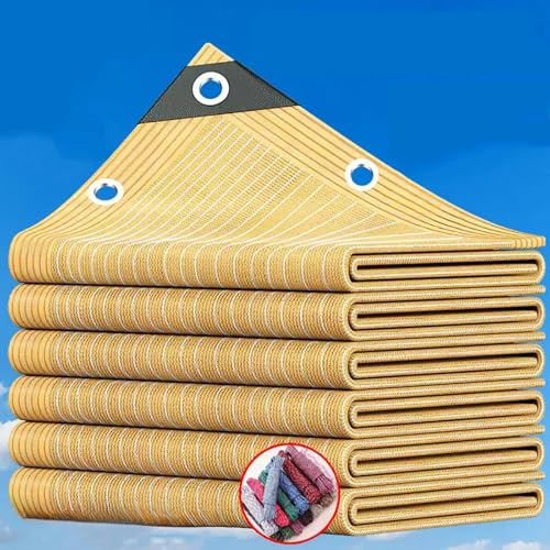 Malla Sombreo Exterior Red de Sombra con Ojales Tela Sombra Tela Solar de HDPE Anti-UV Y Transpirable para Balcón, Pérgola, Jardín, Invernadero y Valla(8x10m/26.2x32.8ft)
