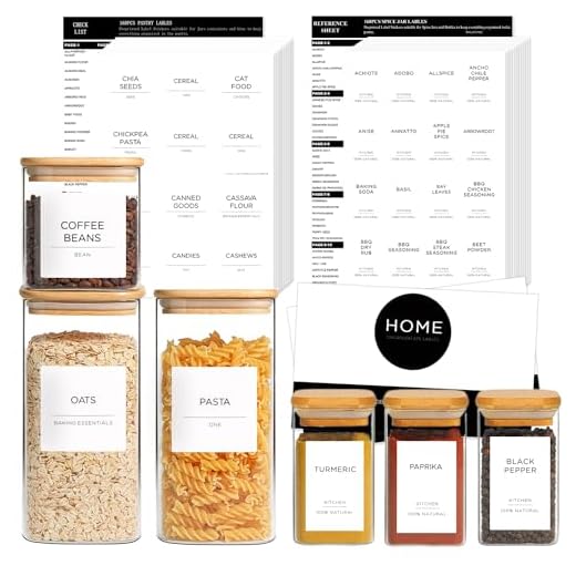 328 voorraadkamer- en kruidencontainer etiketten, v2croft minimalistische keuken etiket stickers, wit mat zwarte tekst, voorgedrukt, waterdicht etiket voor potten, flessen en containers