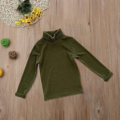 Betadog Boys Turtleneck Sweater, Big Boys' & Turtle Neck Long Sleeve Pullover Tops Girl Cotton (Green, 18-24 Months)2