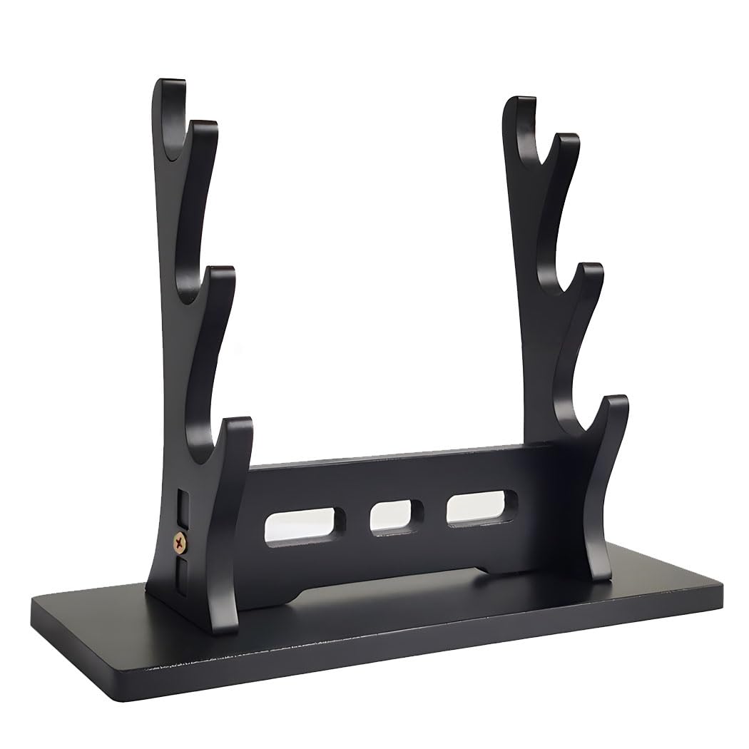 SEEMINESALE Katana Stand,3-Tier Samurai Sword Stand,Sword Holder,Cosplay Blade Rack,Lightsaber Display Stand,Sword Mountain Knife Base(3 Tier Black)