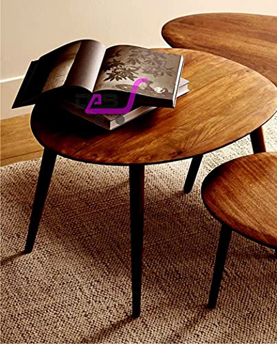 Image of Shoppee Fold-able Oval Shaped Side Table /Tea Coffee Breakfast Table (Walnut)