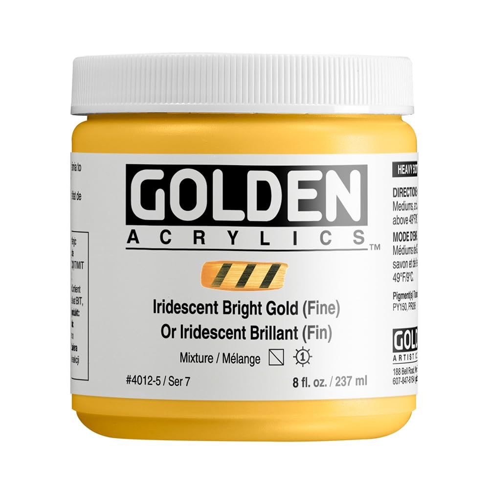 Or Iridescent Fin Golden acrylique épaisse de qualité supérieure en 236ml