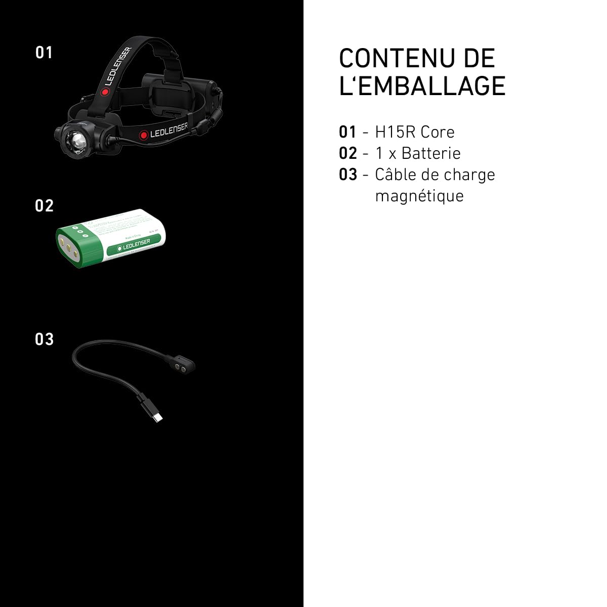 Ledlenser H15R Core Lampe frontale rechargeable, 2500lm, 250m, étanche IP68 | Mise au point réglable, jusqu'à 80 h d'autonomie, intensité variable, étanche, 380 g, pour le bricolage et l'outdoor | 2020