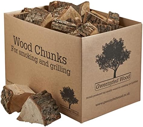 Whiskey Oak Wood Chunks Kiln Dried 4-5Kg for Smoking Food - (Eight Great Flavours Available) - Chunks for Smoking Food on BBQs/Barbeques. Large 15 Litre Box (Whiskey)