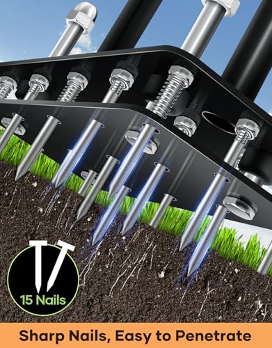 Image of Sakerplus Aerator Lawn Tool, Hand Metal Spike Lawn Aerator
