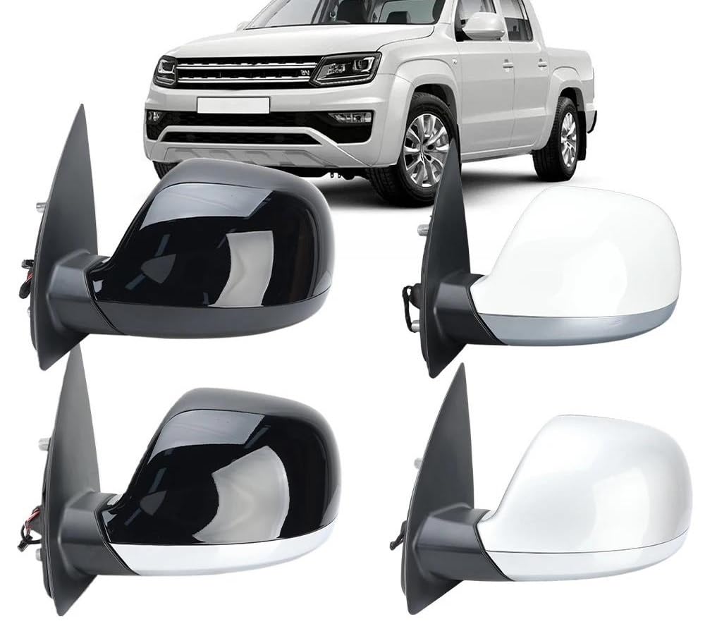 Per VW Per Amarok 2013-2023 5 Pin Specchietto Retrovisore Montaggio Manuale Laterale Pieghevole Retrovisore Completo(1pair black chrome)