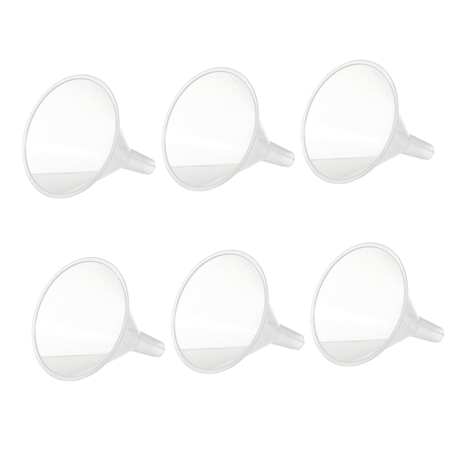 6pcs Mini Plastic Funnels Disposable Liquid Transfer Tools for Essential Oils Lab Experiments and Small Bottles for Narrow and Powder Filling