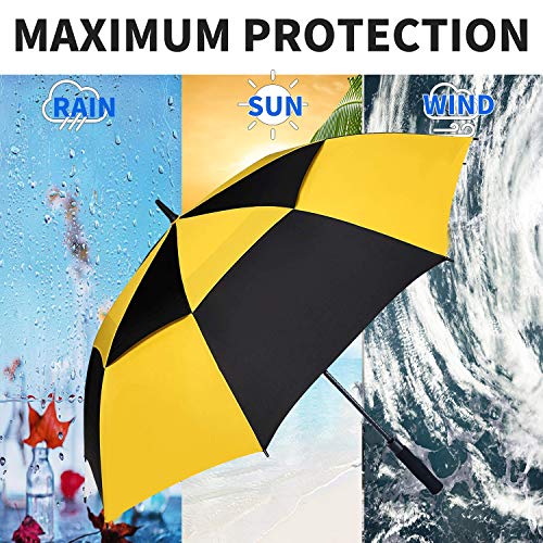 Image of MRTLLOA Automatic Open Golf Umbrella, 62 /68 Inch Extra-Large Oversized Double Canopy Vented Windproof Waterproof Stick Rain Golf Umbrellas for Men and Women