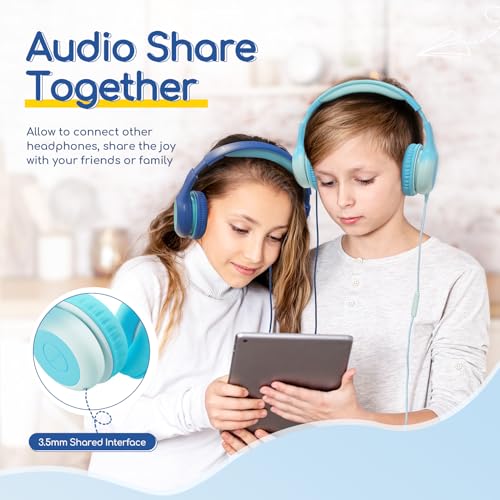 Image of EarFun K1 Kids Headphones Wired with Mic, Volume Limit Headphones for Kids