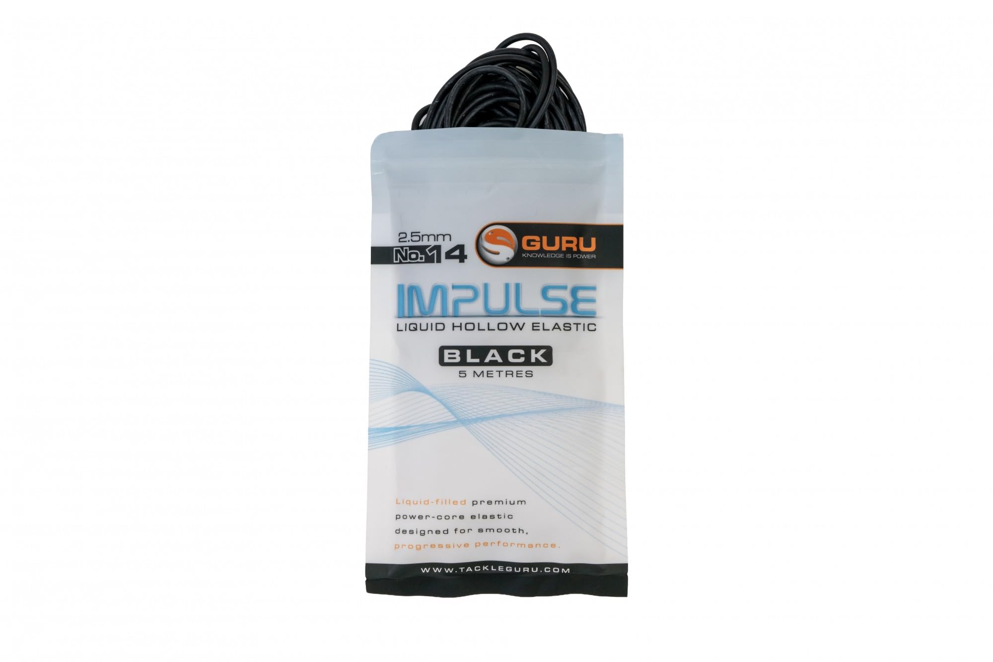 Guru Impulse Liquid Hollow Elastic 5m | 2.5mm Black | GNE019