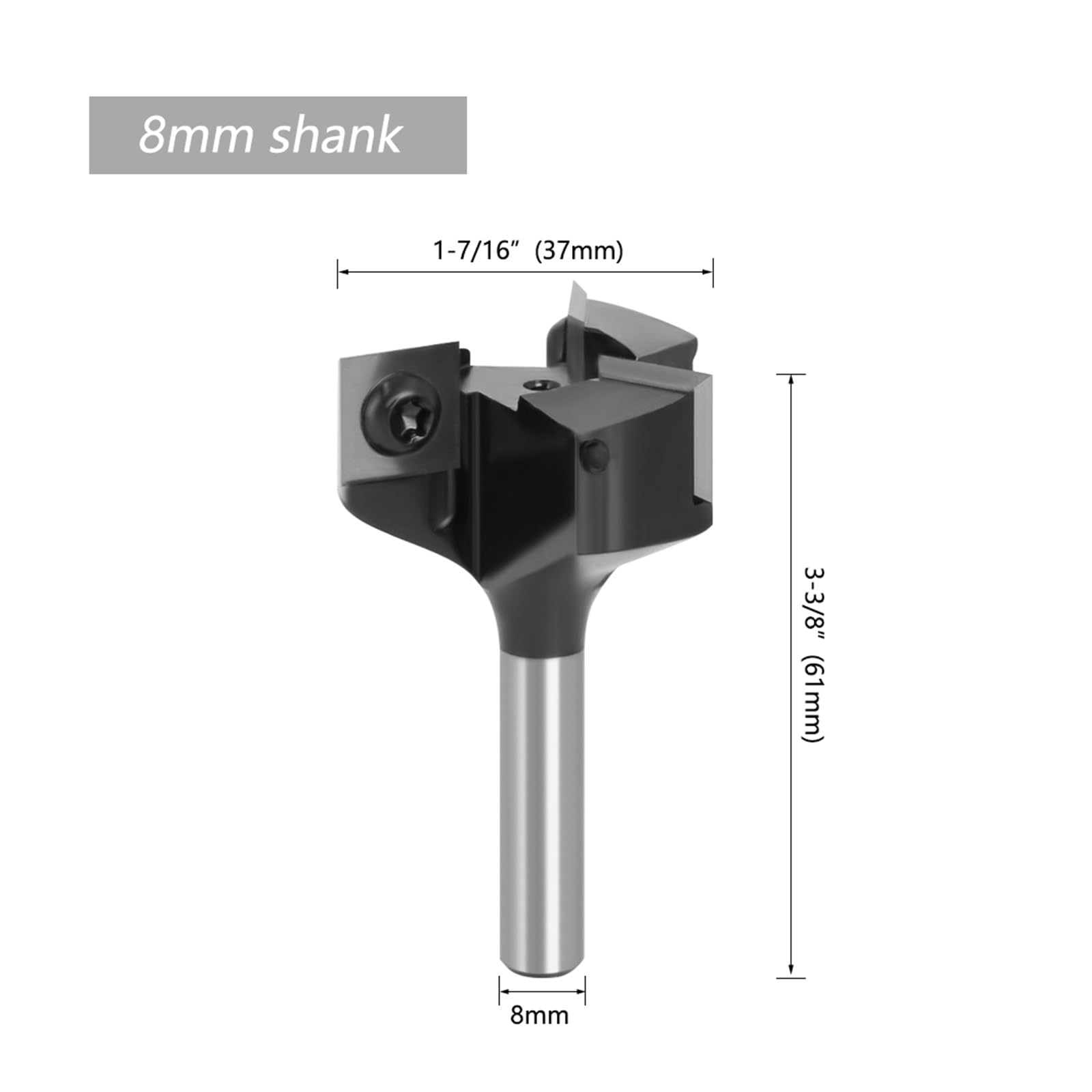 1pc 8mm Shank wymienne ostrze końcówka do strugania czołowa końcówka do frezowania wkładka w stylu Spoilboard CNC frezy do powierzchni do drewna(Single bit)