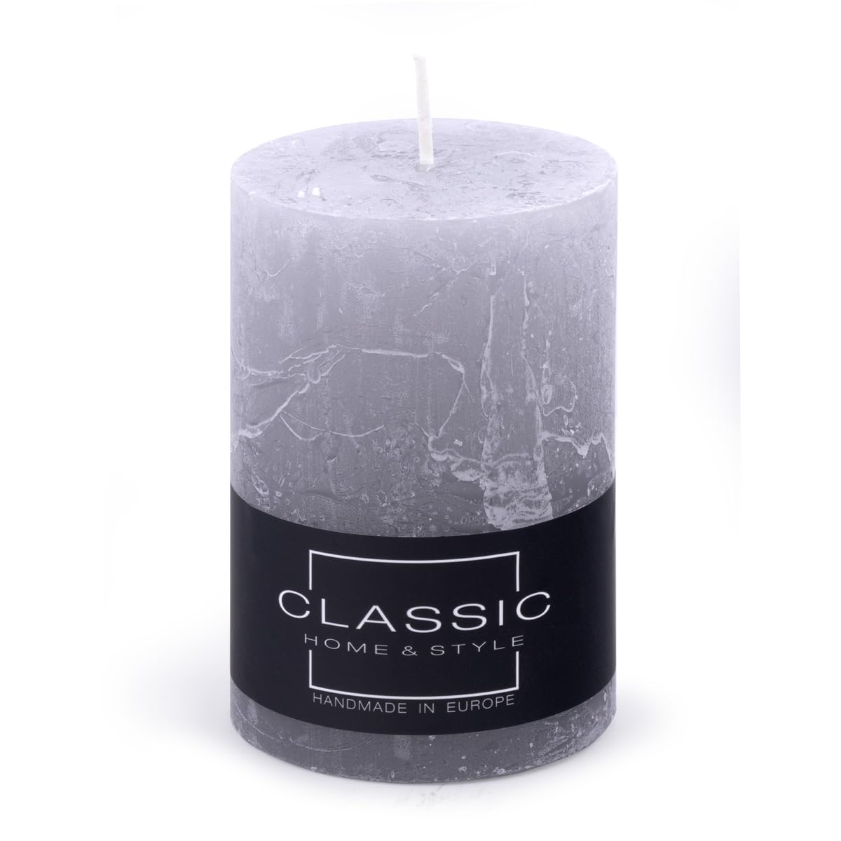 DONAU Home Velas rústicas/gris / 1 pieza / 10 x 7 cm de diámetro sin perfumar/para decoración en el salón, cuarto de baño, 49 horas de combustión, velas decorativas, velas de cera/ambiente nórdico