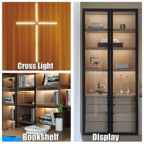 Image of WOBANE Under Cabinet Lighting Kit,8PCS 12 inch Led Light Bars,Under Counter Lights for Kitchen,Cupboard,Desk,Bookcase,Shelf,Showcase Display,DIY Tape Light,Variety Connectors,1200lm,2700K WarmWhite