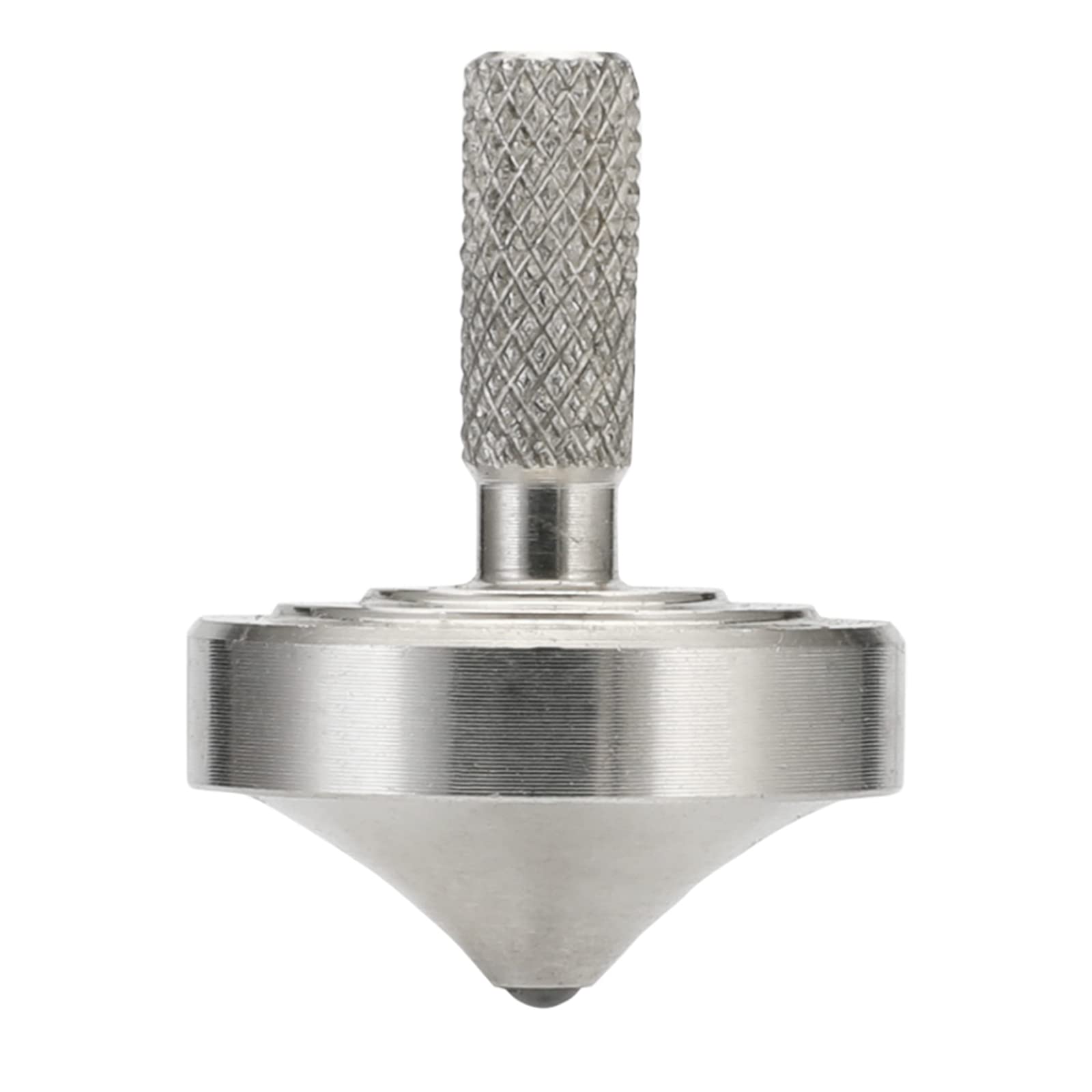 Mini Metal Spinning Top, Funny Desktop Gyro, Kill Time Reduce Stress ADHD Toys, Perfect Balance, Precision CNC Machined from A Solid Block of 304 Stainless Steel (Silver Style 3)