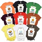 Condiment T-Shirts, Ketchup Mustard Mayonnaise Relish Ranch Halloween Costume Matching Shirt Patti Mayonnaise, Group Halloween Costume