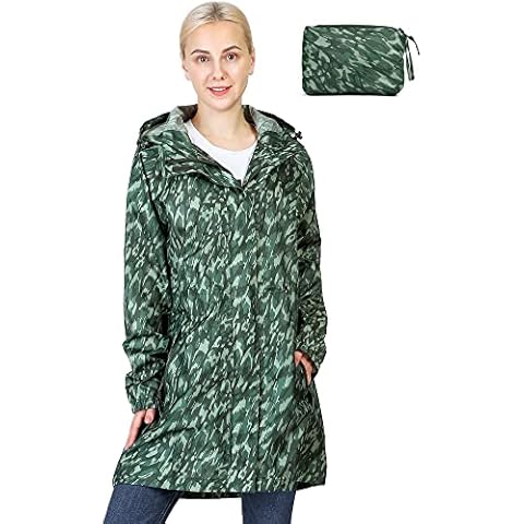 Chaqueta impermeable de 33,000ft para mujer con capucha larga y plegable Cover