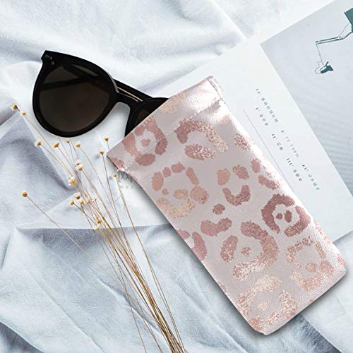 Moyyo Eyeglass Pouch Squeeze Top Portable Sunglasses Bag Pouch Pu Leather Eyeglass Goggles Case Cosmetic Holders Mulituse For Women Girl, Leopard, 7.1 X 3.4 Inch #TOP5