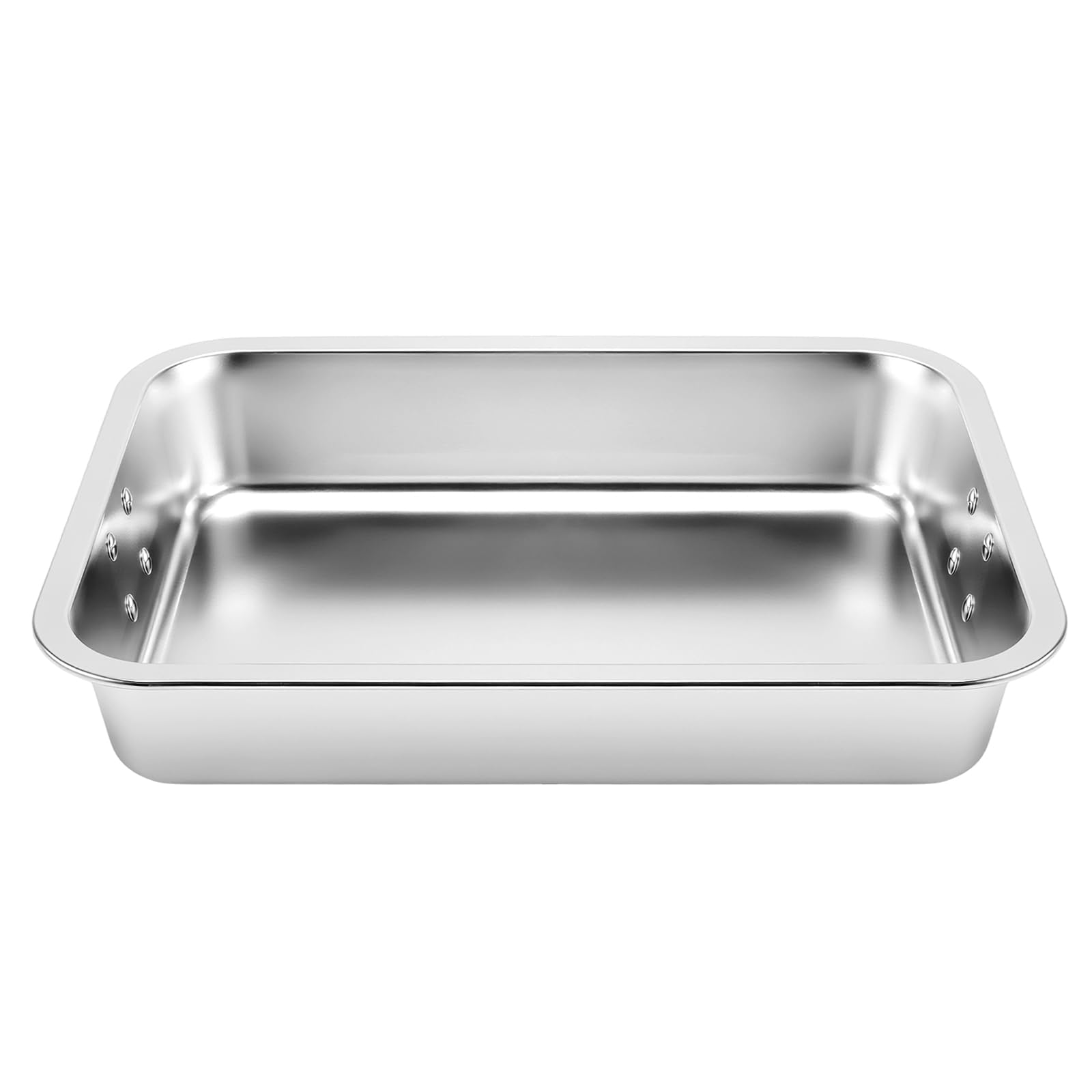 2 bandejas grandes para hornear, de acero inoxidable con asa, 40 cm, bandeja de horno extragrande para carnes grandes, verduras