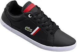 Tênis Casual Lacoste Europa Logo Masculino Preto+Branco 38