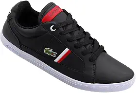 Tênis Casual Lacoste Europa Logo Masculino Preto+Branco 38