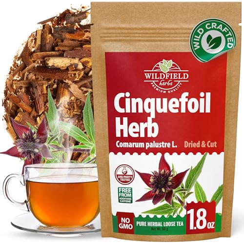 Image of 1.8 oz Cinquefoil Herb Dried Five Finger Grass Herb Potentilla Palustris Tea (Comarum Palustre L.) - 50g Sabelnik Herbal Tea