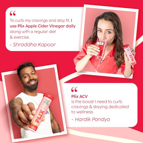 Image of THE PLANT FIX Apple Cider Vinegar Effervescent Tablet with mother | Supports Metabolism & Appetite Control I With 500mg ACV, Vit B6 & B12 I No Maltodextrin, No Added Sugar I Pack of 4 (60 tablets)