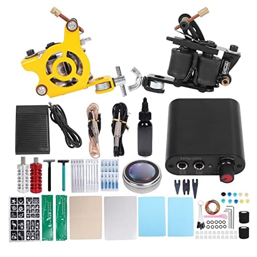 Komplett Tatueringssats Tatueringsmaskin Mini Strömförsörjning Fotpedal Tatueringsnålar Träna Hudtatueringstillbehör för Tatuering Nybörjare och Professionella Tatuerare(EU)