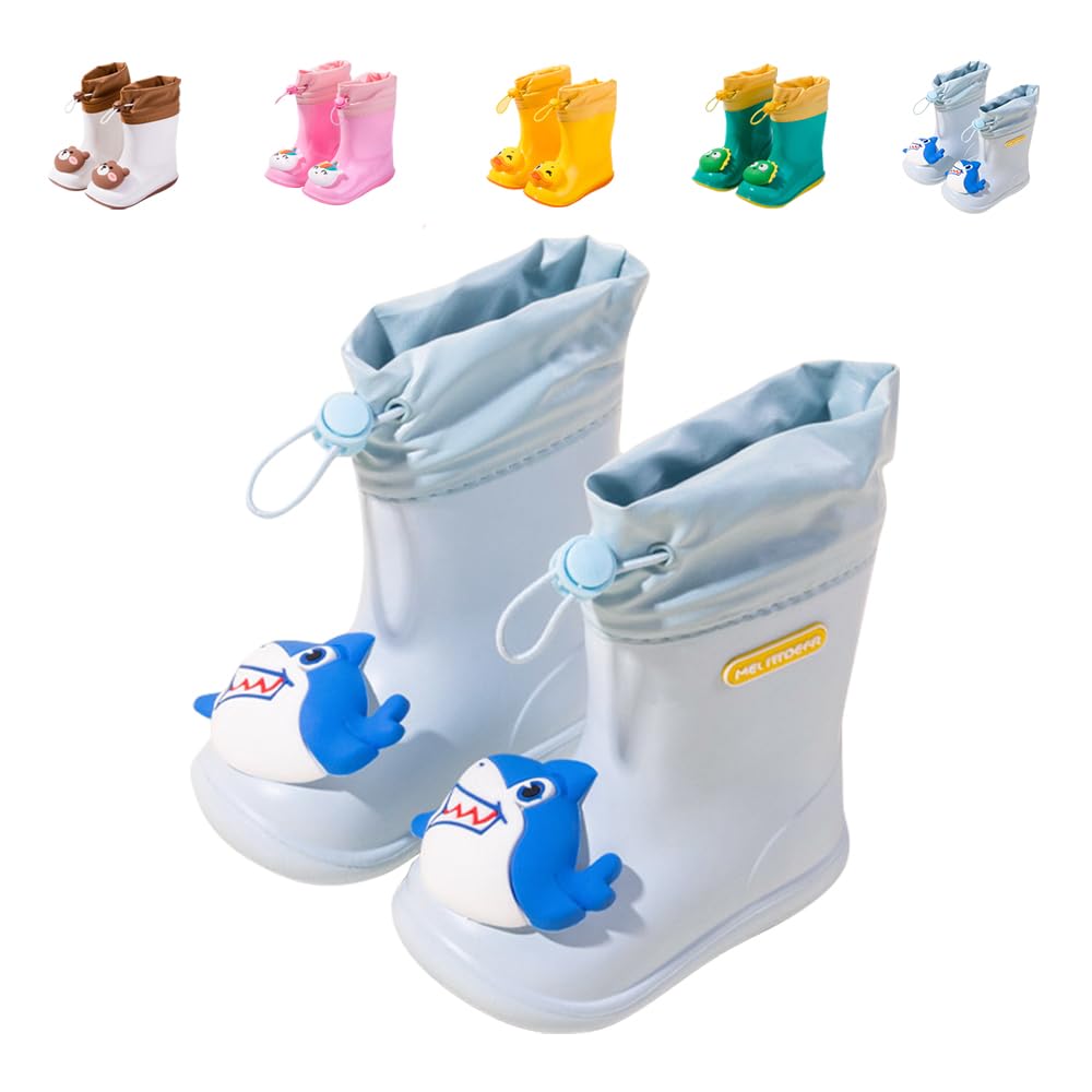 DRECAGE Bottes de Pluie Bottes de Wellington Mixte Enfant pour Fille et Garçon imperméable antidérapant Chaussures de Pluie en Caoutchouc à l'extérieur